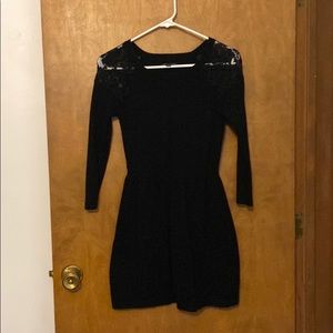 Black sweater dress.
